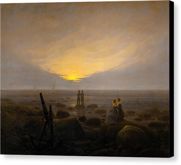 Moonrise over the Sea 1 - Canvas Print