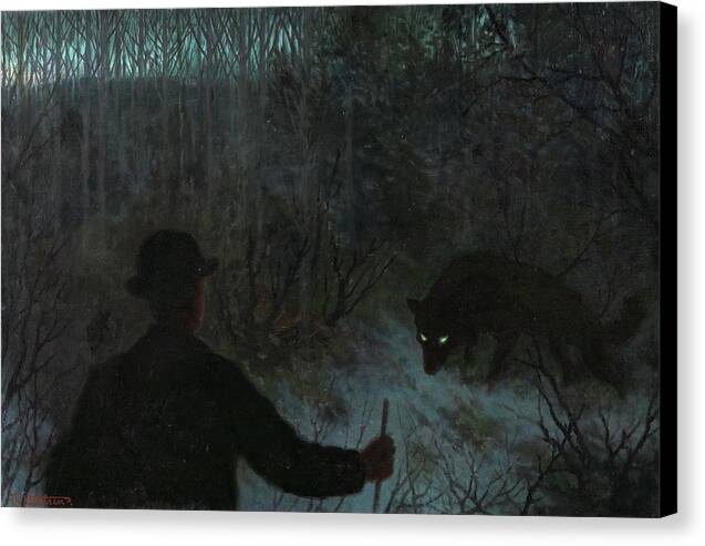 The Ash Lad and the Wolf - Canvas Print