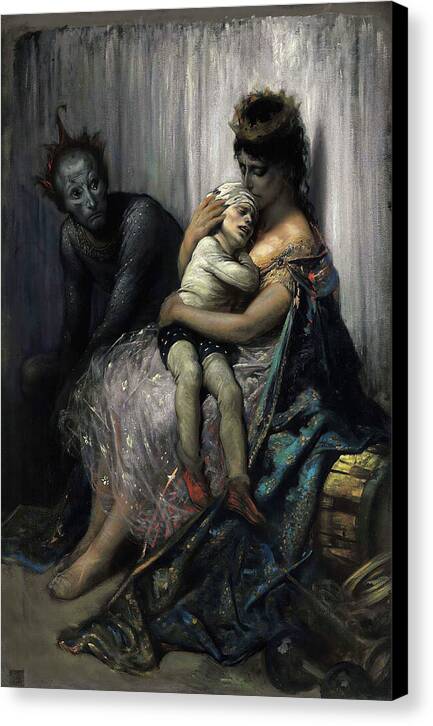 The Family of Street Acrobats - the Injured Child 1 - Canvas Print