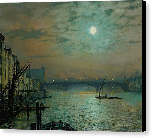 Southwark Bridge by Moonlight 4 - Canvas Print