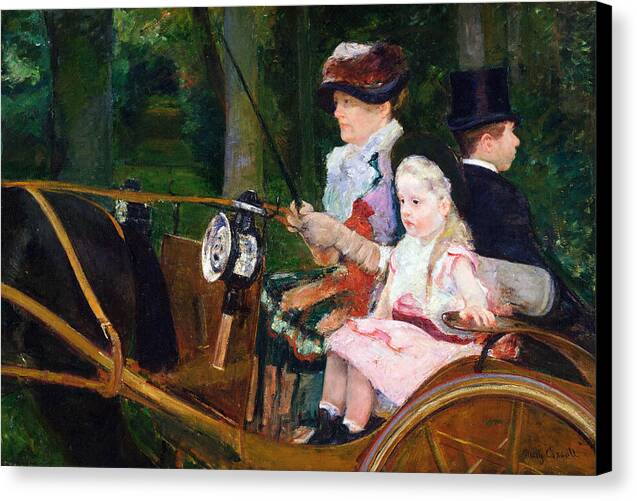 A Woman and a Girl Driving - Canvas Print