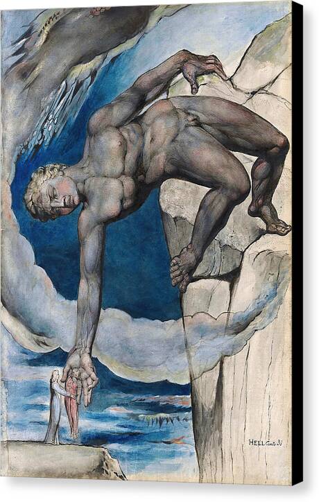 Antaeus Setting Down Dante and Virgil in the Last Circle of Hell - Canvas Print