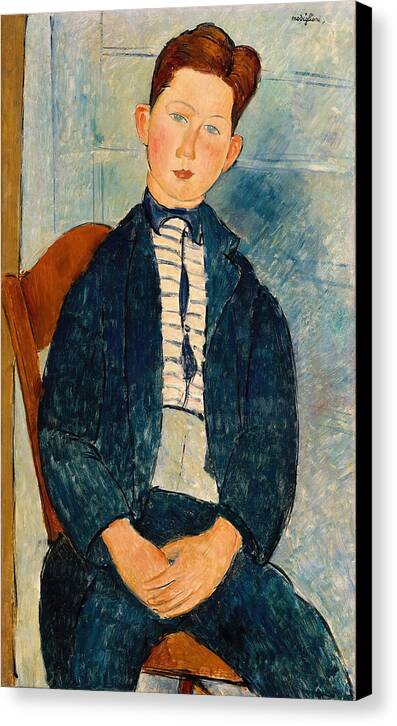 Boy in a Striped Sweater - Canvas Print