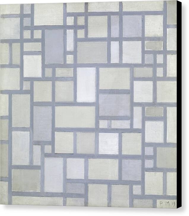 Composition In Bright Colors With Gray Lines - Canvas Print