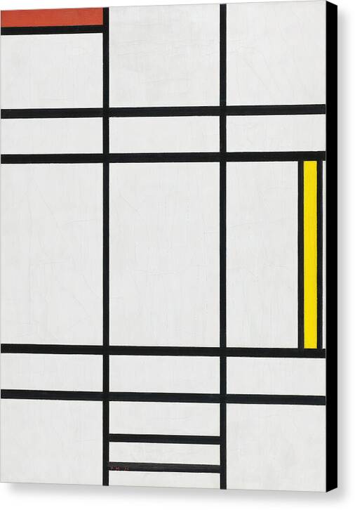 Composition in White, Red, and Yellow - Canvas Print