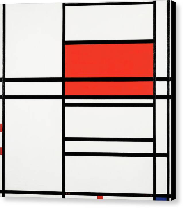 Composition No. 4 With Red and Blue - Canvas Print