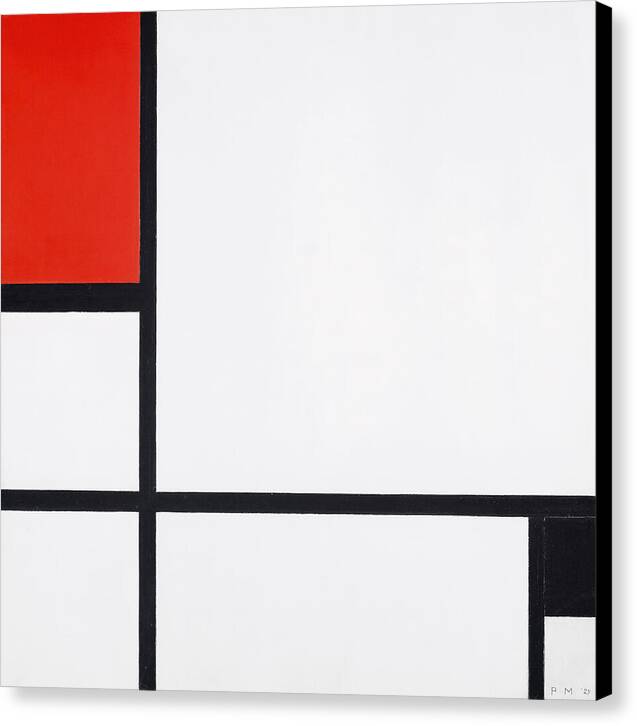 Composition No. I, with Red and Black - Canvas Print
