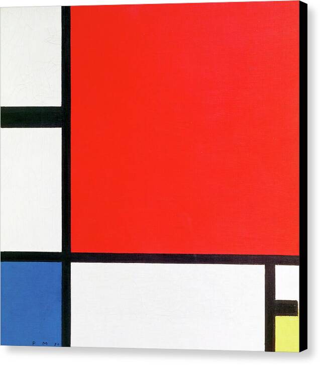 Composition with Red, Blue and Yellow - Canvas Print