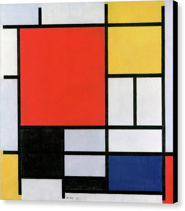 Composition with Red, Yellow, Blue and Black - Canvas Print