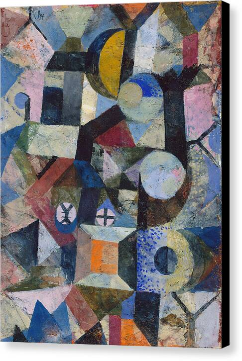 Composition with the Yellow Half-Moon and the Y - Canvas Print