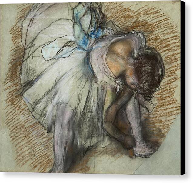Dancer Adjusting Her Shoe - Canvas Print