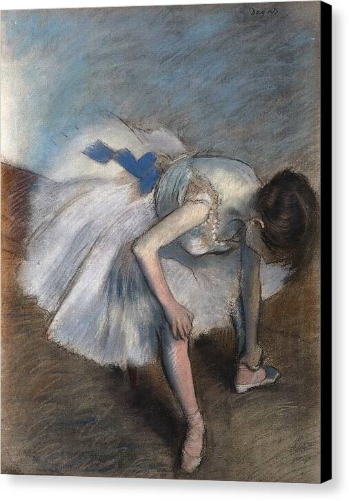 Danseuse rattachant son soulier - Canvas Print