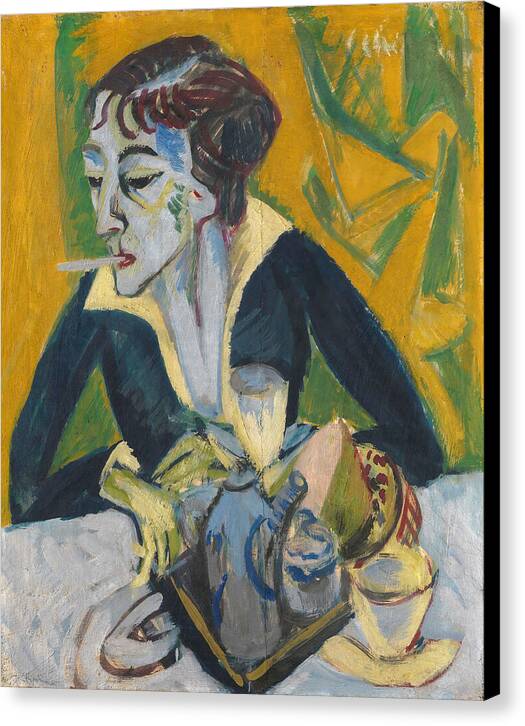 Erna with a Cigarette - Canvas Print