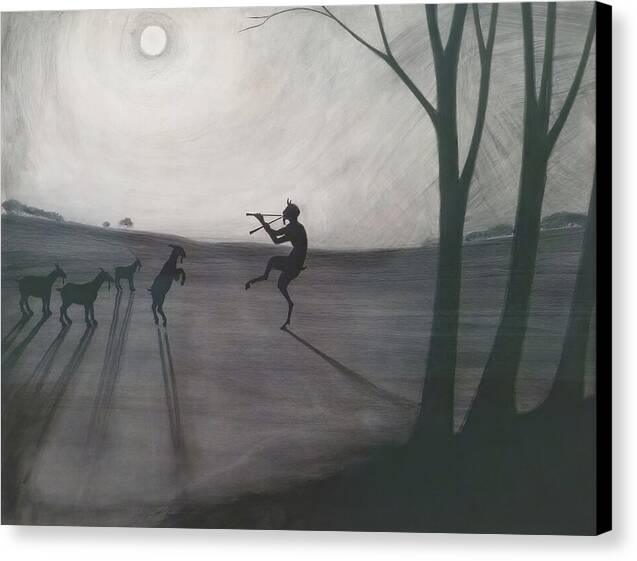 Faun by Moonlight - Canvas Print