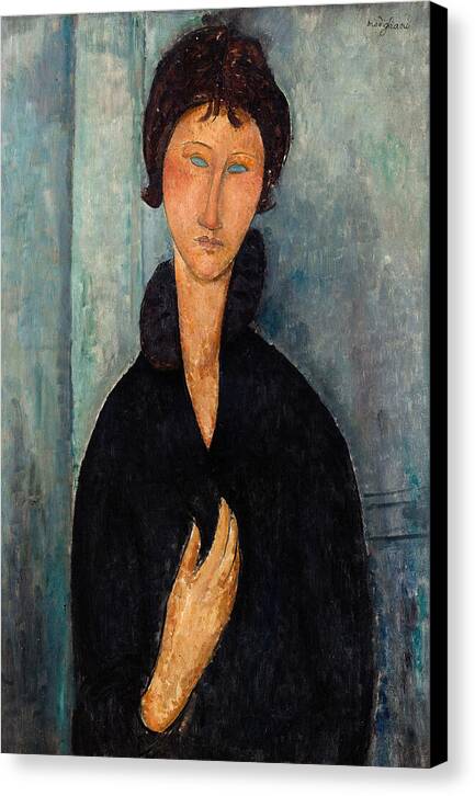Femme aux yeux bleus - Canvas Print