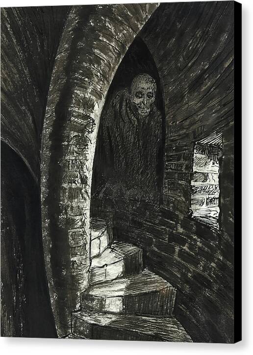 Ghost on the Stairs - Canvas Print