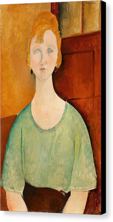Girl in a Green Blouse - Canvas Print