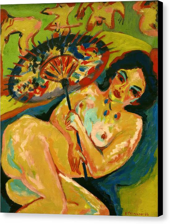 Girl with a Japanese Parasol - Canvas Print