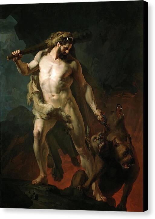 Hercules Removes Cerberus from the Gates of Hell - Canvas Print
