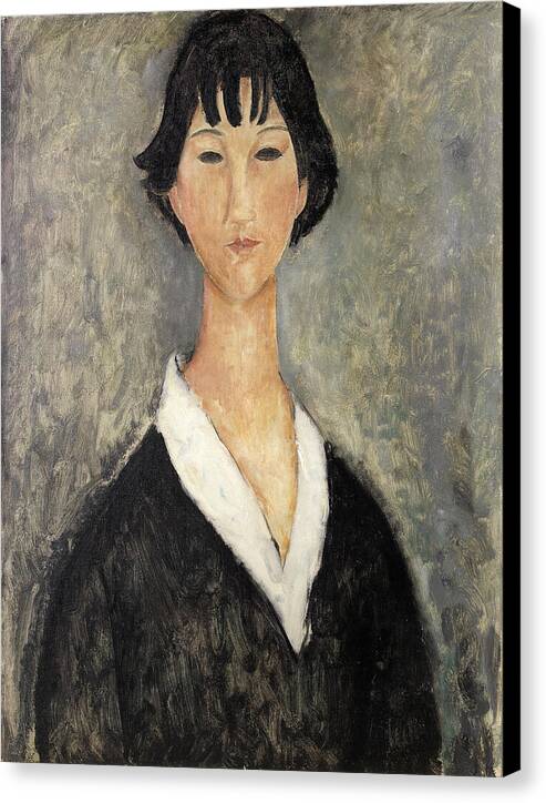 Jeune Fille Aux Cheveux Noirs - Canvas Print