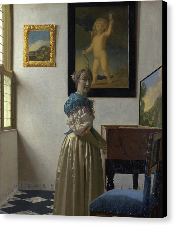 Lady Standing at a Virginal - Canvas Print