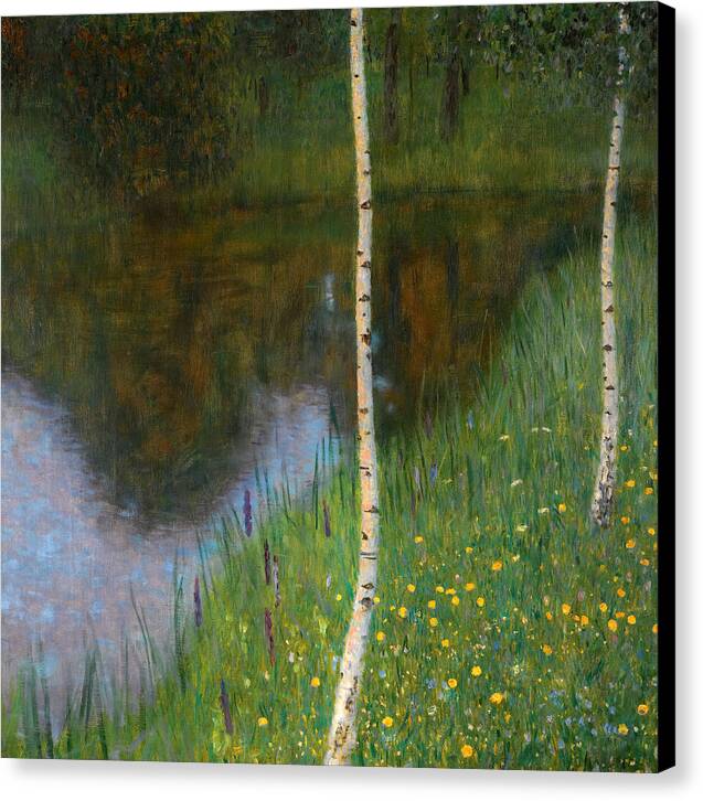 Lakeshore With Birches - Canvas Print