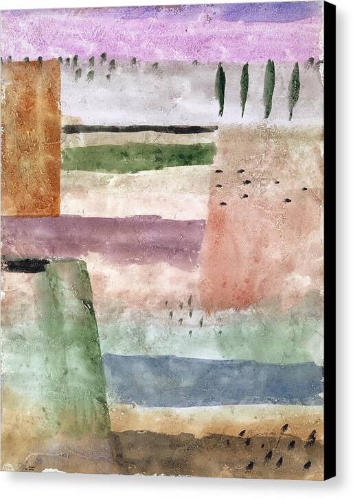 Landscape with Poplars - Canvas Print