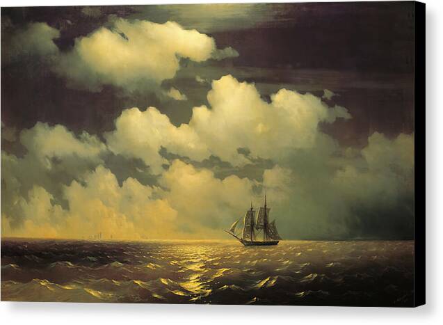 Meeting of the Brig Mercury with the Russian Squadron After the Defeat of Two Turkish Battleships - Canvas Print