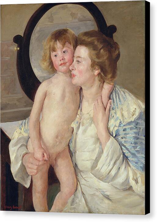Mother and Child - The Oval Mirror - Canvas Print