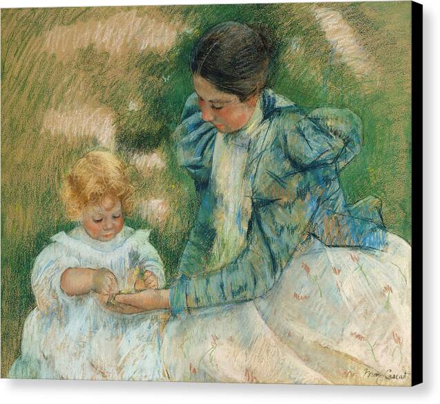 Mother Playing with Child - Canvas Print