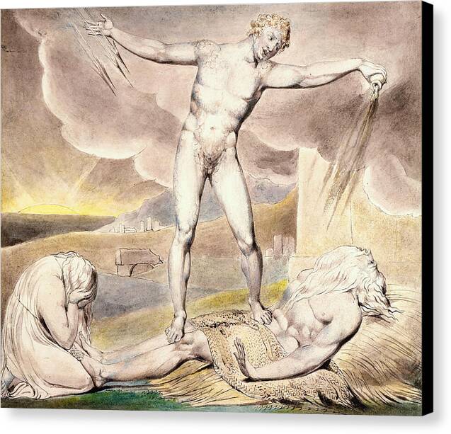 Satan Smiting Job with Sore Boils - Canvas Print