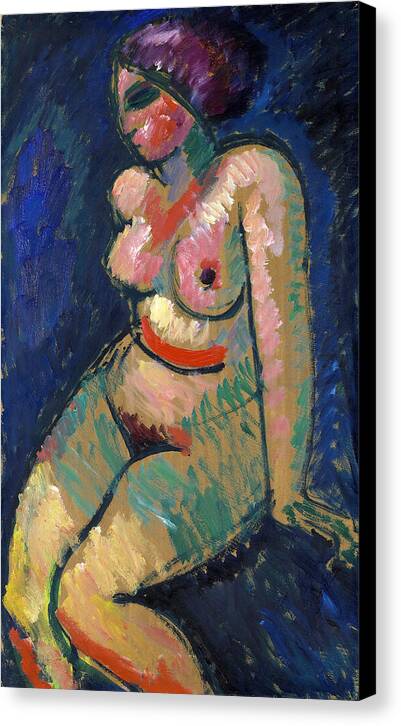 Seated Female Nude - Canvas Print