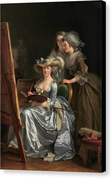Self-Portrait with Two Pupils - Canvas Print