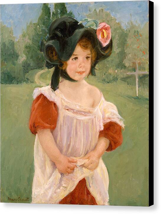 Spring - Margot Standing in a Garden - Canvas Print