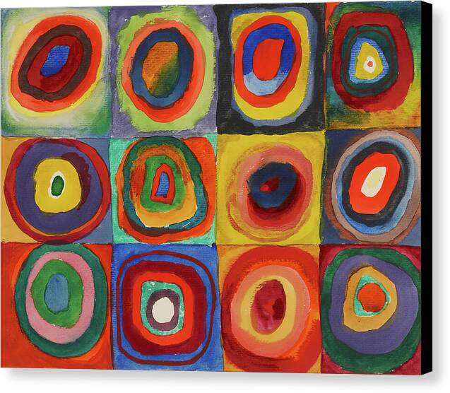 Squares with Concentric Circles - Canvas Print