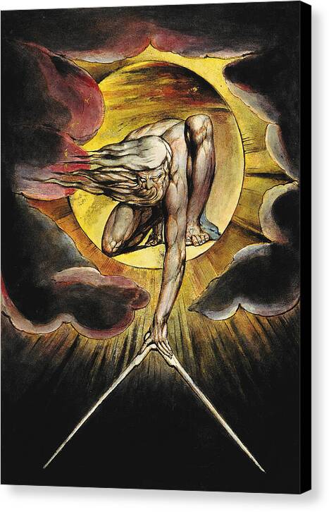 The Ancient of Days Setting a Compass to the Earth - Canvas Print