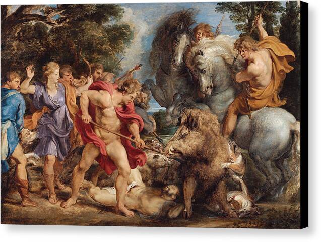 The Calydonian Boar Hunt - Canvas Print