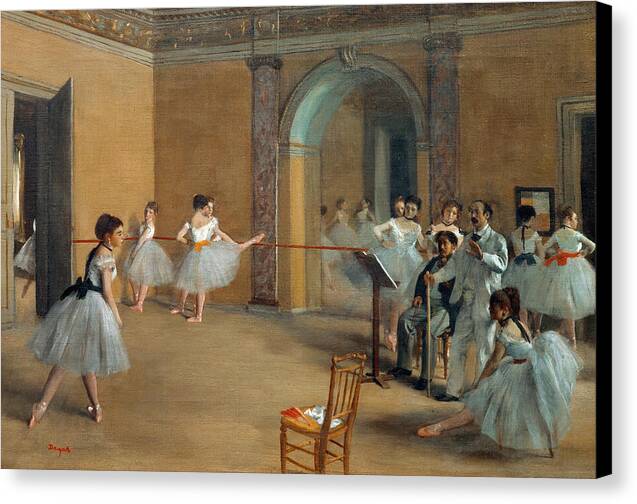 The Dance Foyer of the Opera at Rue Le Peletier - Canvas Print