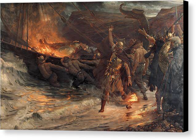 The Funeral of a Viking - Canvas Print