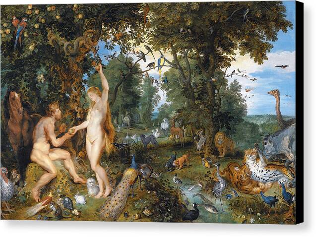 The Garden of Eden with the Fall of Man - Canvas Print