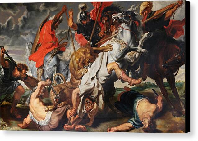 The Lion Hunt - Canvas Print