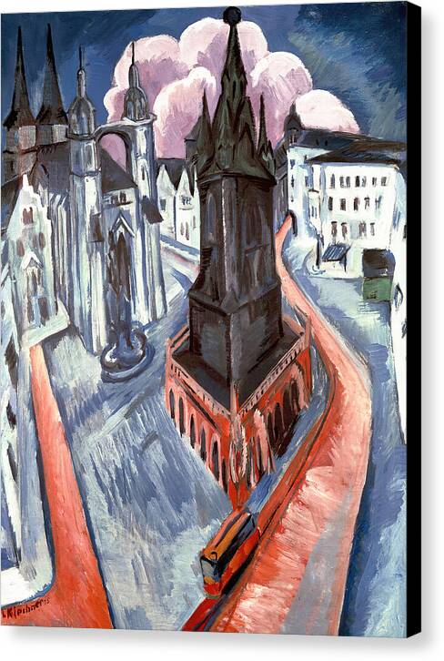 The Red Tower in Halle - Canvas Print