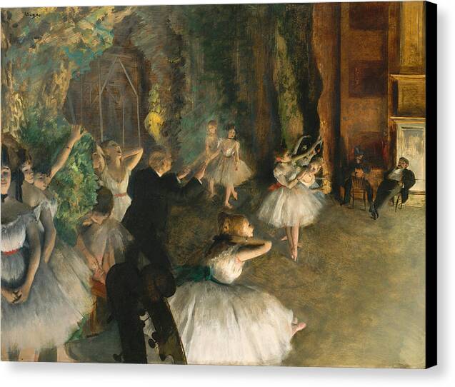 The Rehearsal of the Ballet Onstage - Canvas Print