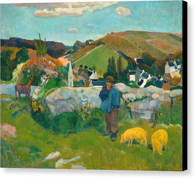 The Swineherd, Brittany - Canvas Print