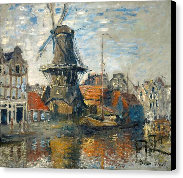 The Windmill on the Onbekende Gracht, Amsterdam - Canvas Print