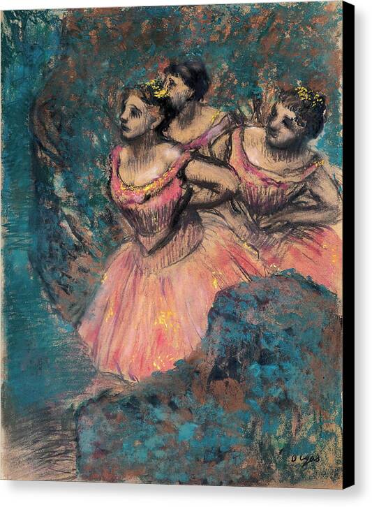 Three Dancers in Red Costume - Canvas Print