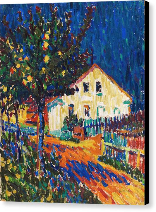 Village Street with Apple Trees - Canvas Print