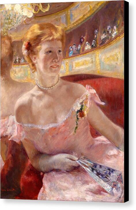 Woman with a Pearl Necklace in a Loge - Canvas Print