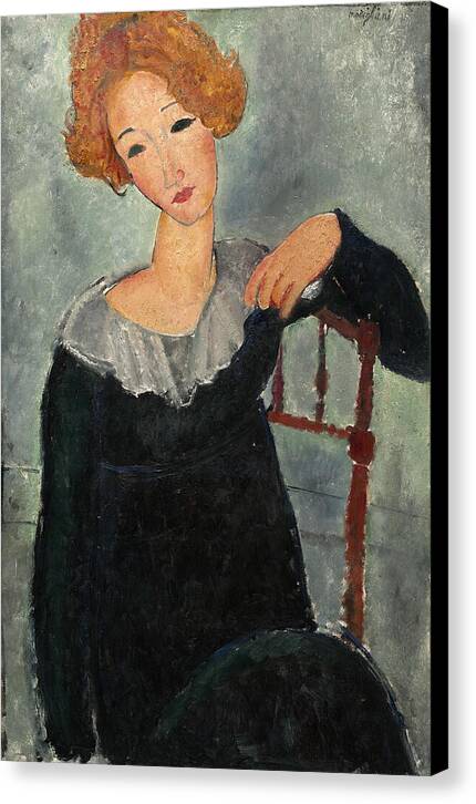 Woman with Red Hair - Canvas Print