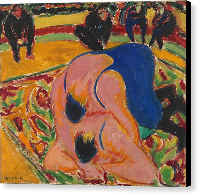 Wrestlers in a Circus - Canvas Print